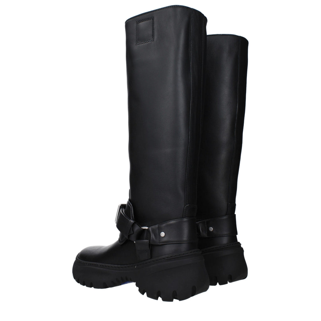 Burberry Black Leather Boots