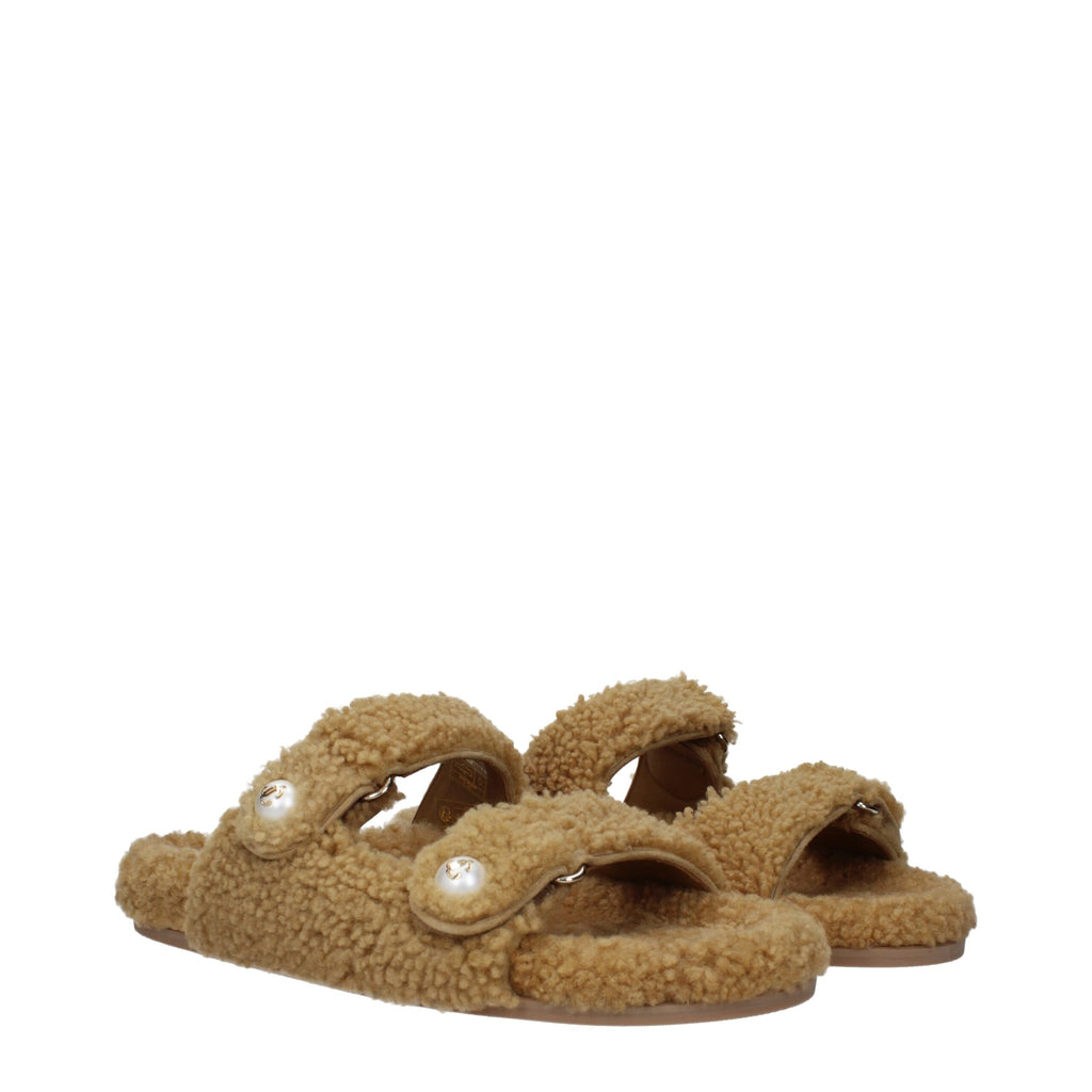 Jimmy Choo Brown Fabric Slippers