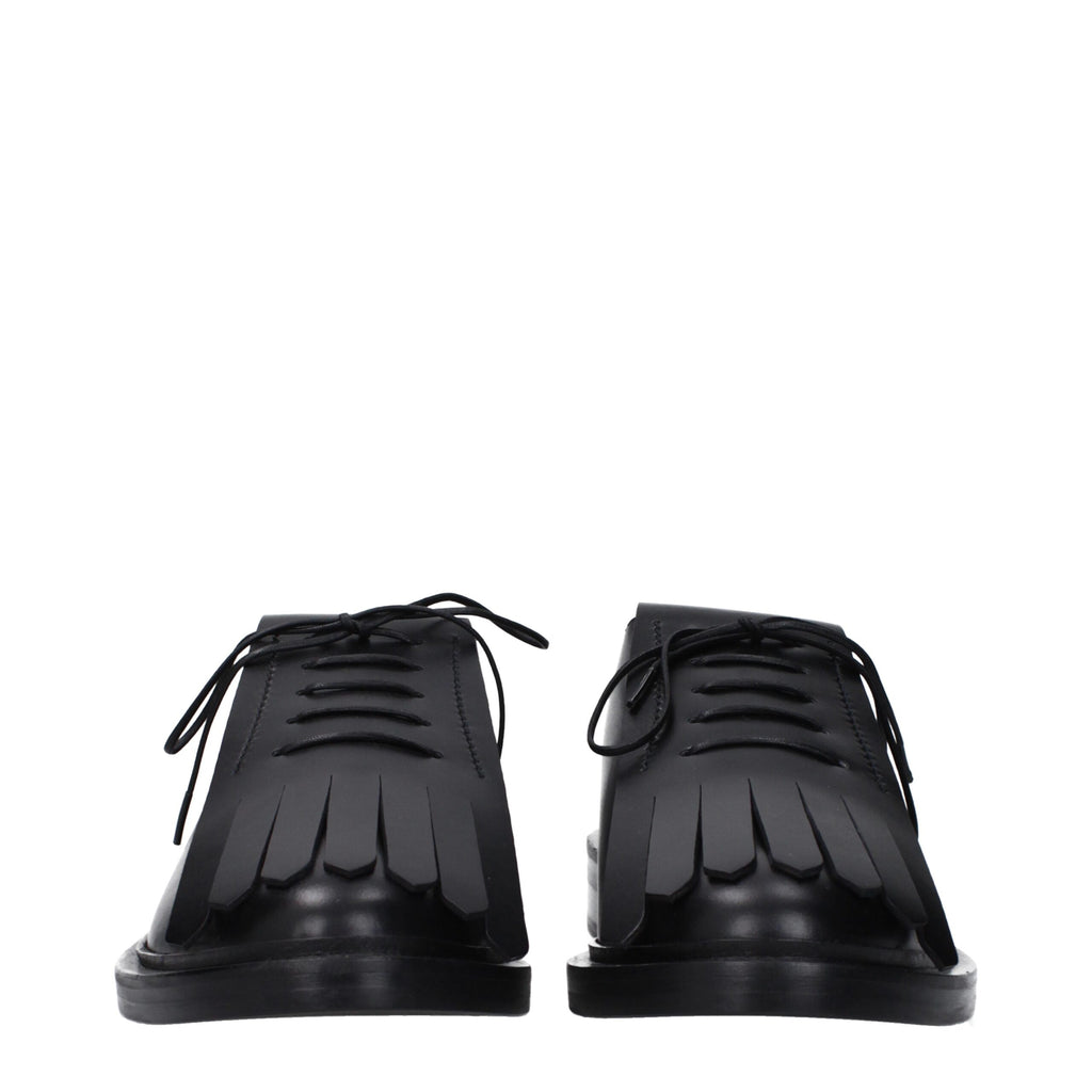 Max Mara Black Leather Oxfords And Derbies
