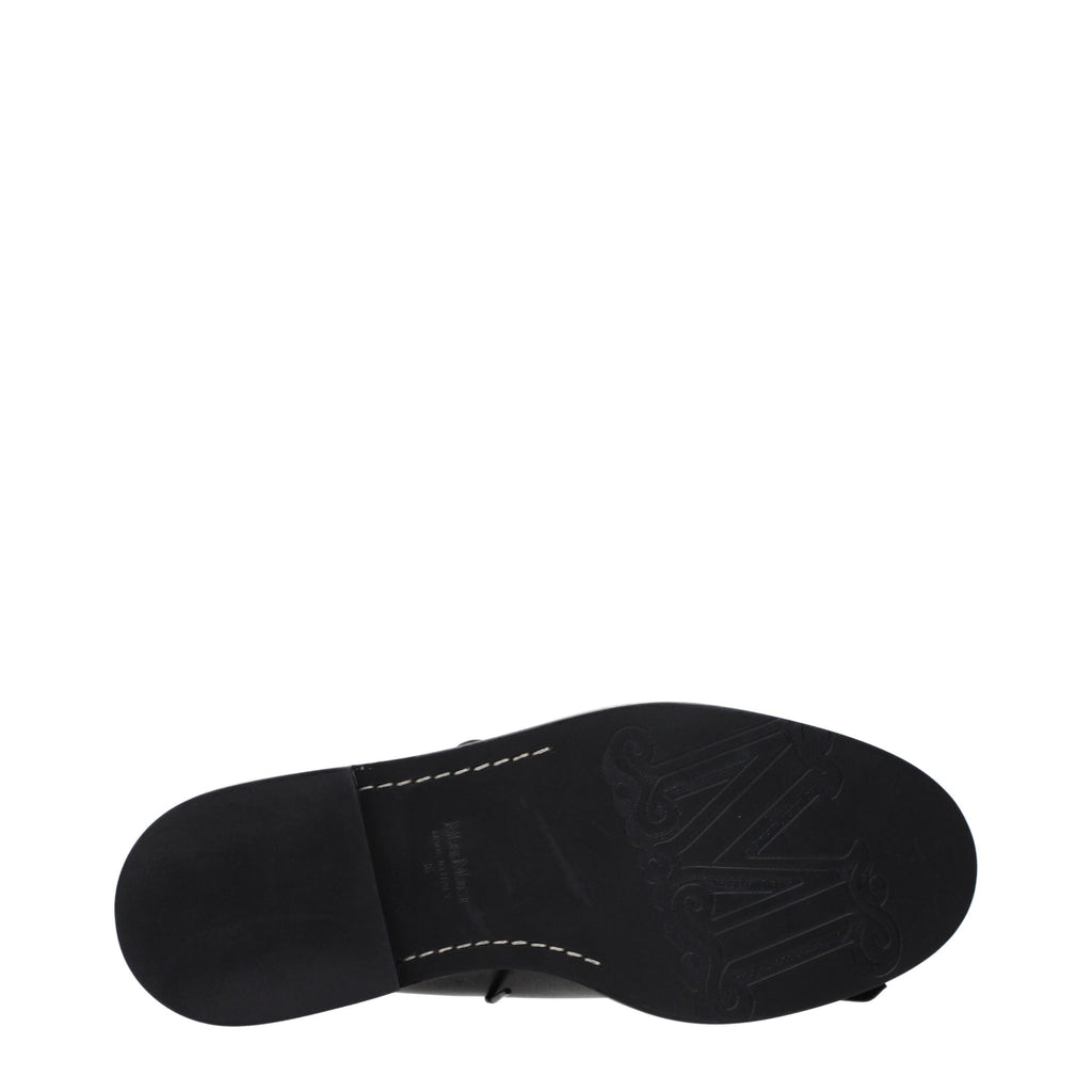 Max Mara Black Leather Oxfords And Derbies