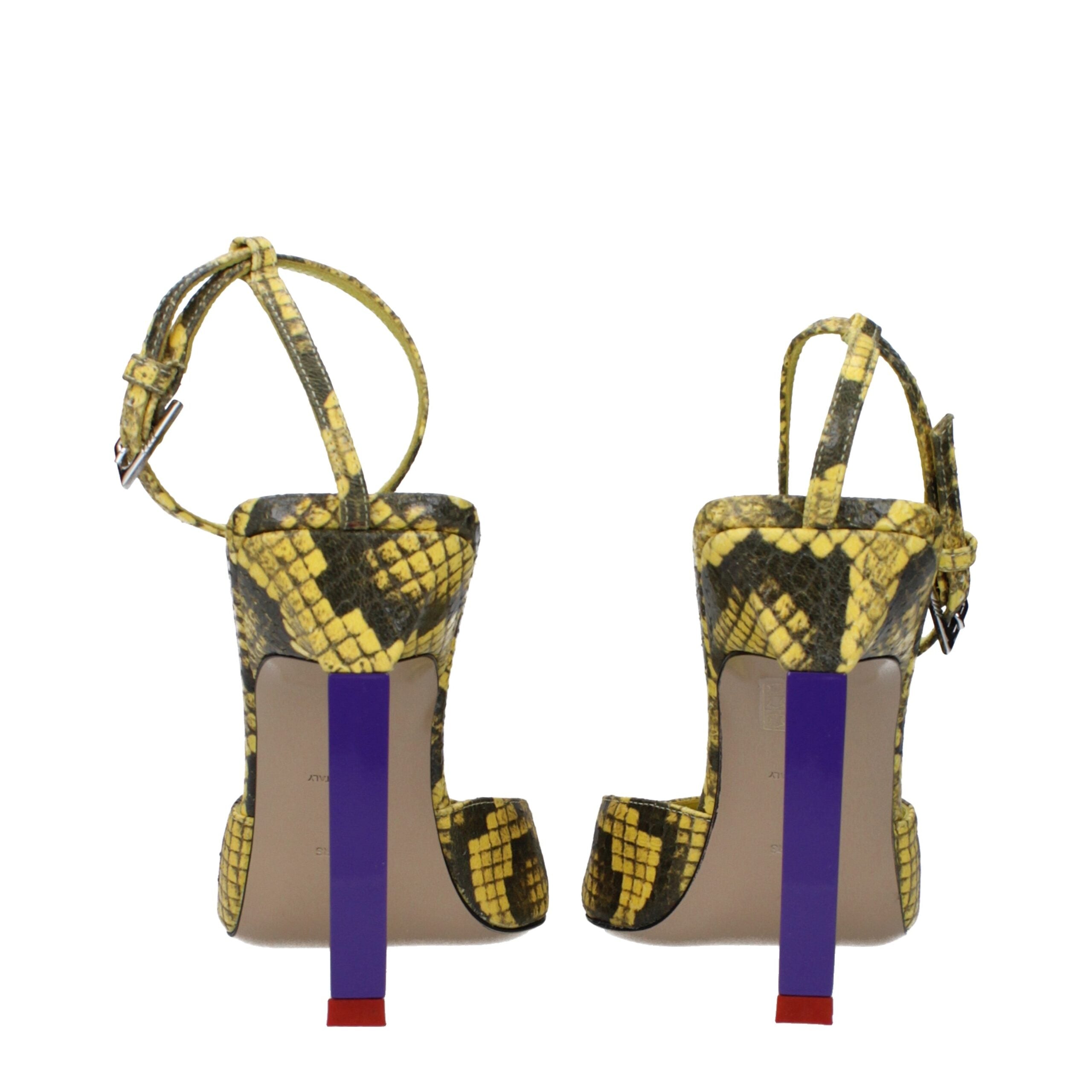 The Attico Yellow Leather High Heel Pumps