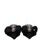 Versace Black Satin Flat Sandals