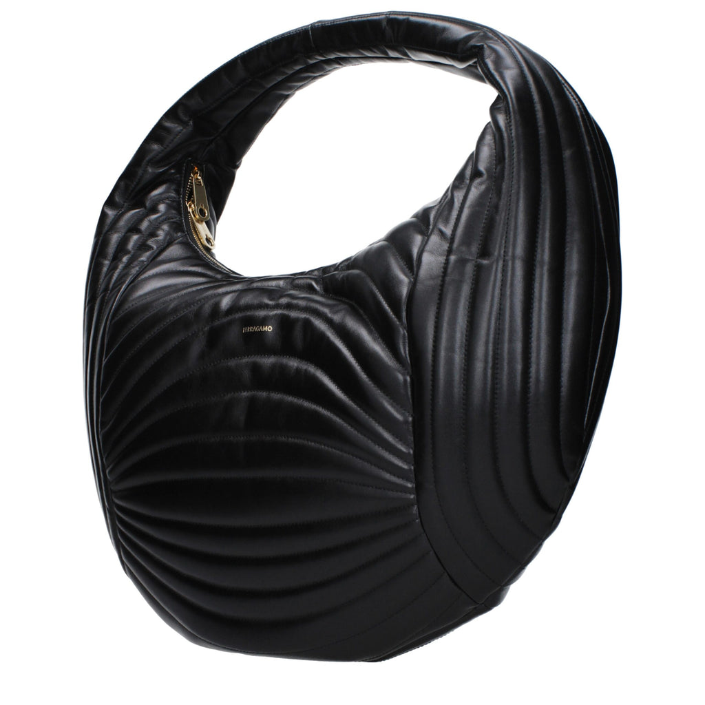 Salvatore Ferragamo Black Leather Handbag