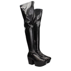 Prada Black Leather Over The Knee