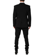 Dolce & Gabbana Black Cotton Single Breasted 2 Piece Suit