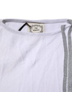 PINK MEMORIES White Cotton Short Sleeves Round Neck Blouse Top