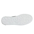 Dolce & Gabbana Black Calf Leather Portofino Sneakers Shoes