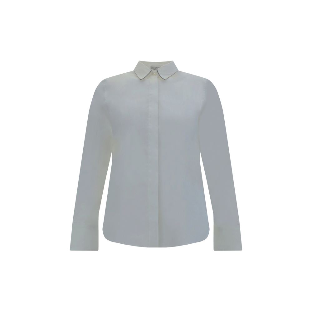 Brunello Cucinelli White Cotton Dress Shirt