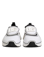 Dolce & Gabbana White Black Logo Plaque Daymaster Men Sneakers Shoes