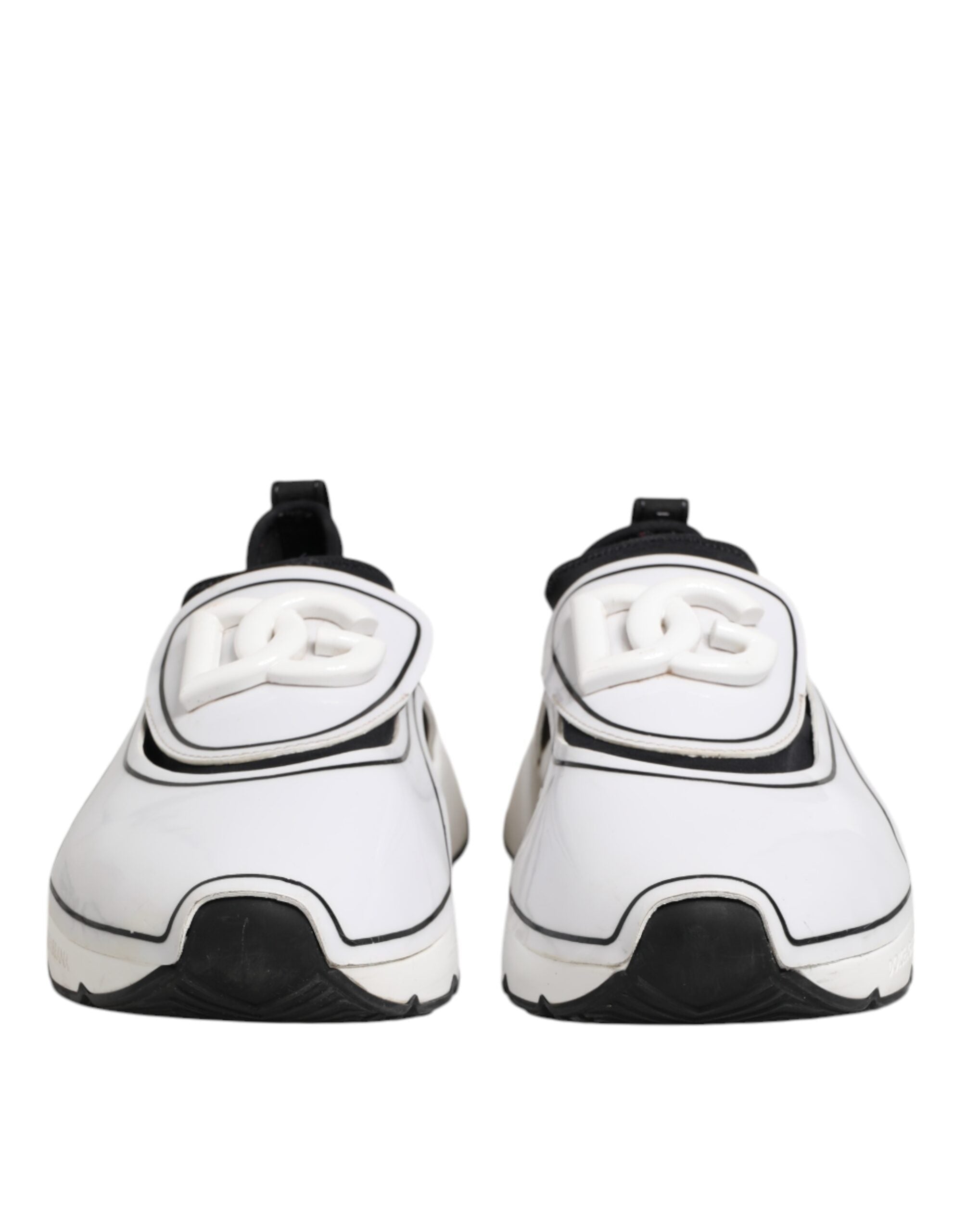 Dolce & Gabbana White Black Logo Plaque Daymaster Men Sneakers Shoes