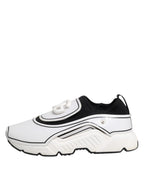 Dolce & Gabbana White Black Logo Plaque Daymaster Men Sneakers Shoes