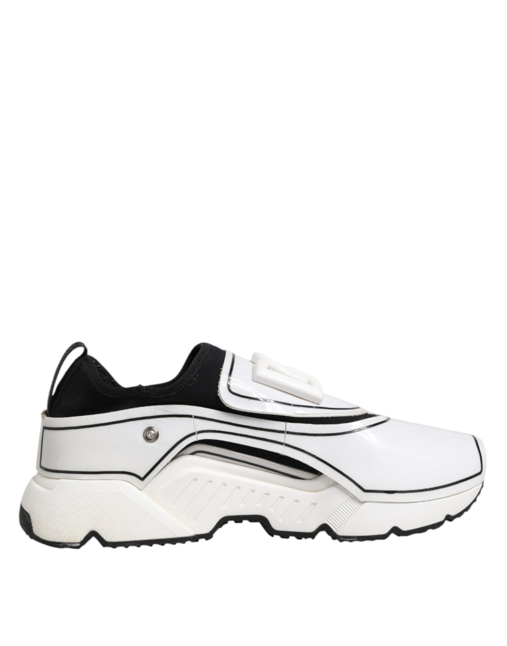 Dolce & Gabbana White Black Logo Plaque Daymaster Men Sneakers Shoes