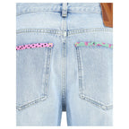 Valentino Blue Cotton Straight-Leg Jeans