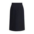 Valentino Black Wool Oves Aries Midi Skirt