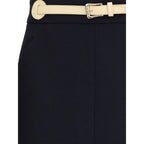Valentino Black Wool Oves Aries Midi Skirt
