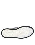 Dolce & Gabbana Gray Leather Leopard Low Top Sneakers Shoes