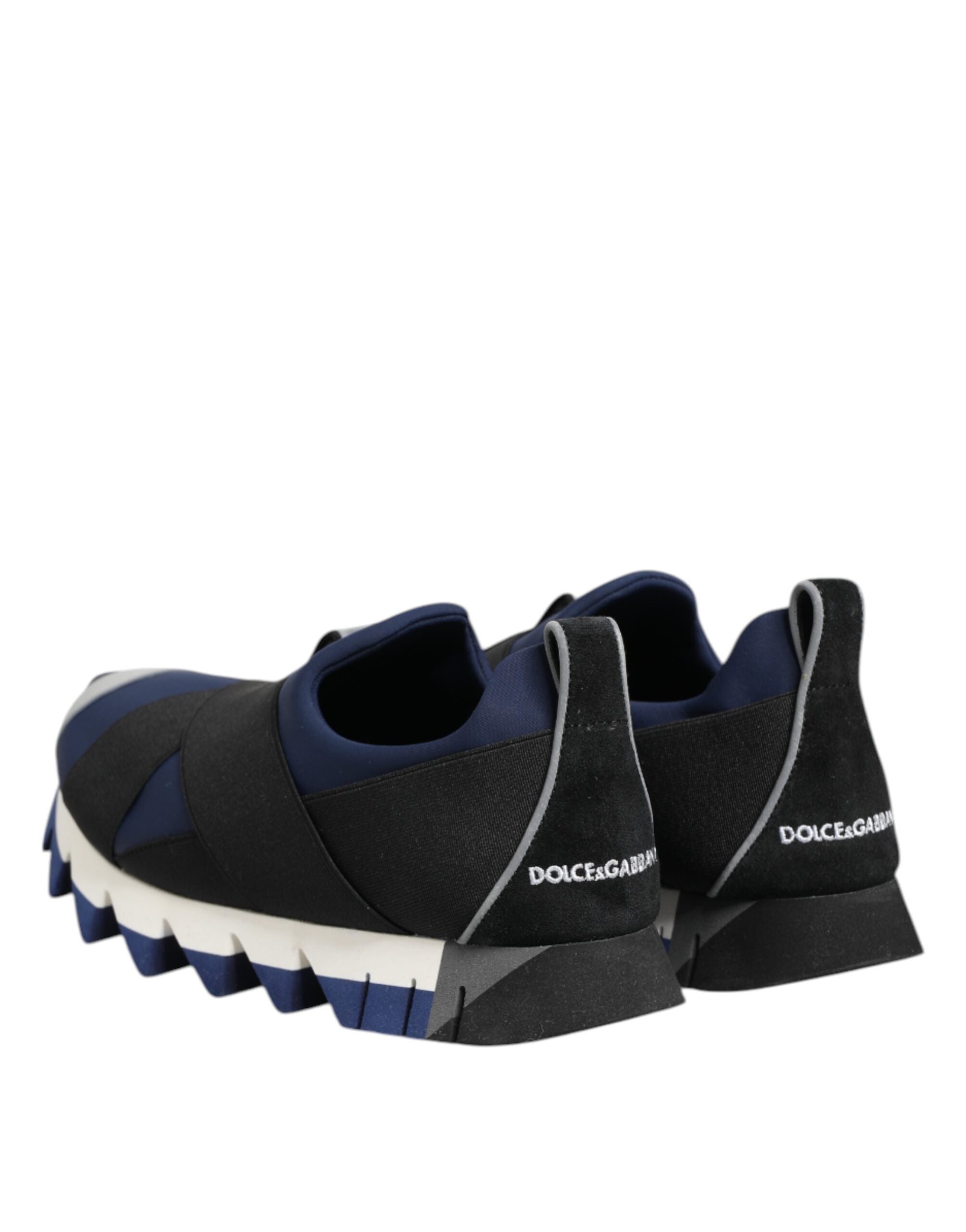 Dolce & Gabbana Blue Black Slip On Low Top Men Sneakers Shoes