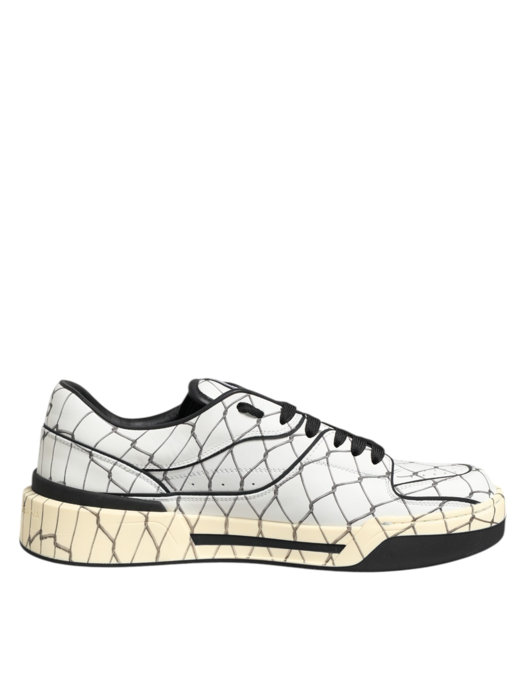 Dolce & Gabbana White Logo Print Low Top Men Sneakers Shoes