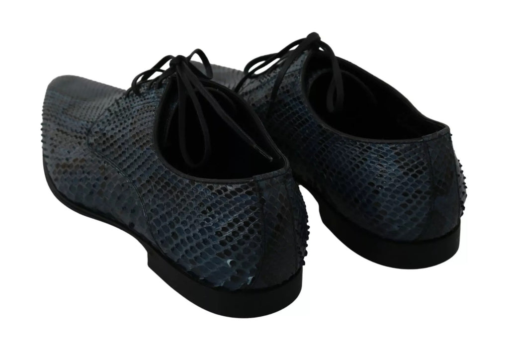 Dolce & Gabbana Blue Python Leather Snakeskin Shoes