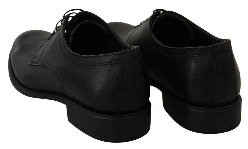 Dolce & Gabbana Black Lace Up Leather Men Formal Derby Shoes