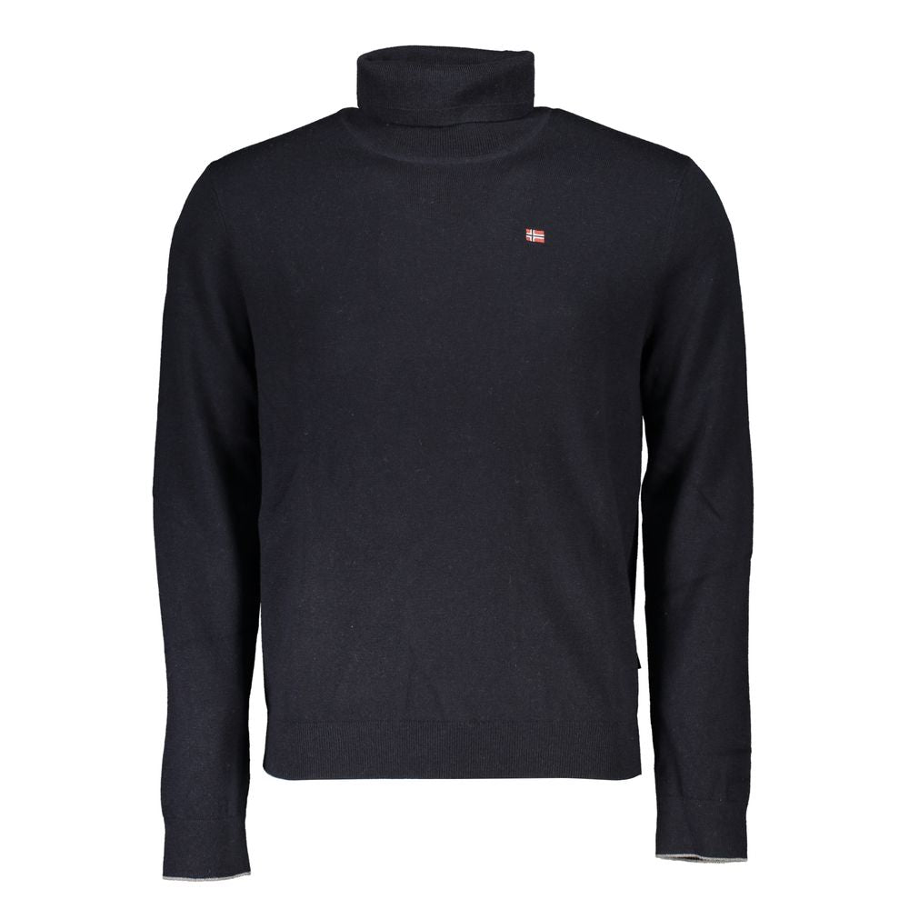 Napapijri Black Tessuto Mens Sweater High Neck