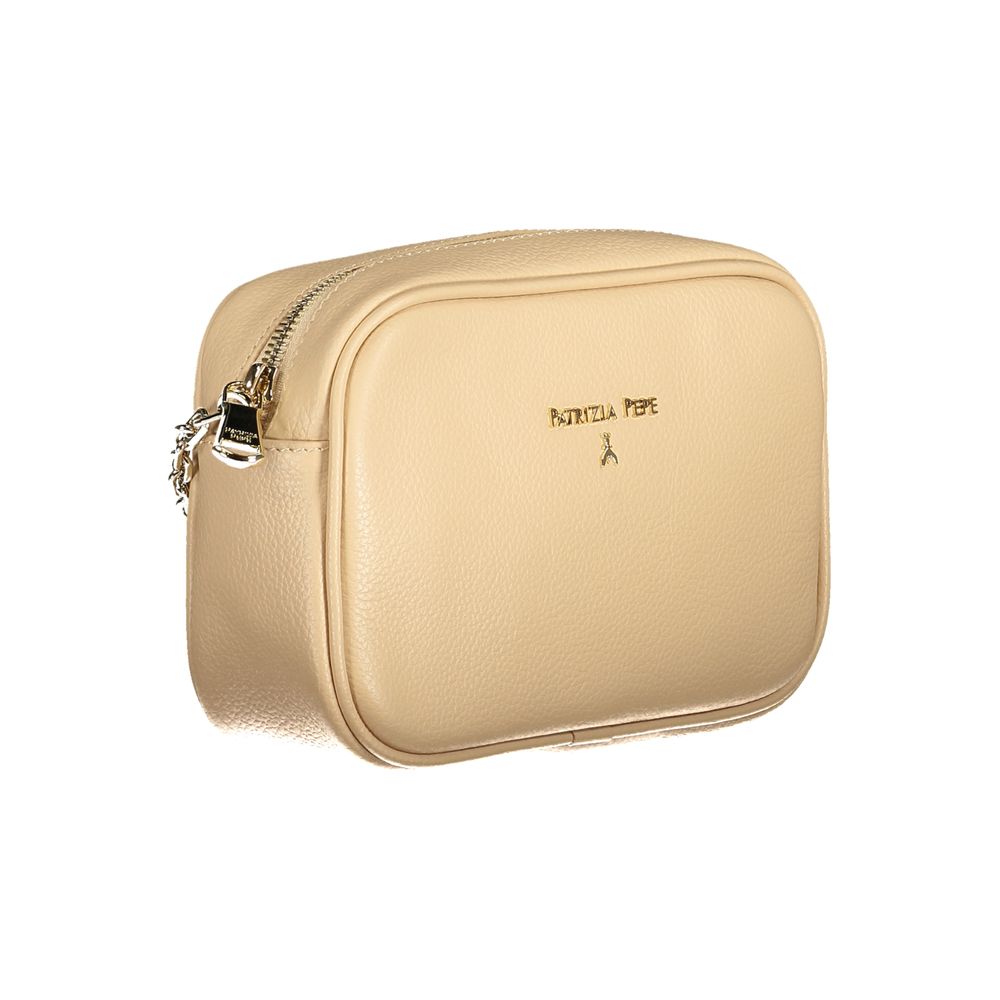 Patrizia Pepe Beige Leather Women Shoulder Bag