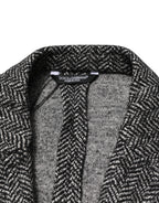 Dolce & Gabbana Black White Double Breasted Men Suit Blazer