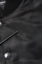 Dolce & Gabbana Black Polyester Logo Plaque Bomber Jacket