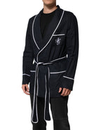 Dolce & Gabbana Dark Blue DG Embroidery Jacket Robe Blazer