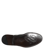Dolce & Gabbana Black Leather Derby Wingtip Formal Shoes