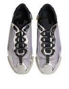 Dolce & Gabbana Black Silver NS1 Men Low Top Sneakers Shoes