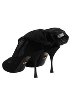 Dolce & Gabbana Black Silk Stretch Mesh Sock Boots Shoes