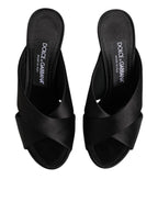 Dolce & Gabbana Black Keira Baroque High Heel Sandals Shoes
