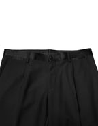 Dolce & Gabbana Black Wool Tapered Formal Men Dress Pants