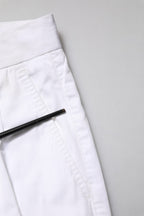 Dolce & Gabbana White Cotton Dress Slim Formal Trouser Pants
