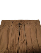 Dolce & Gabbana Brown Cotton Chino Mid Waist Men Jogger Pants