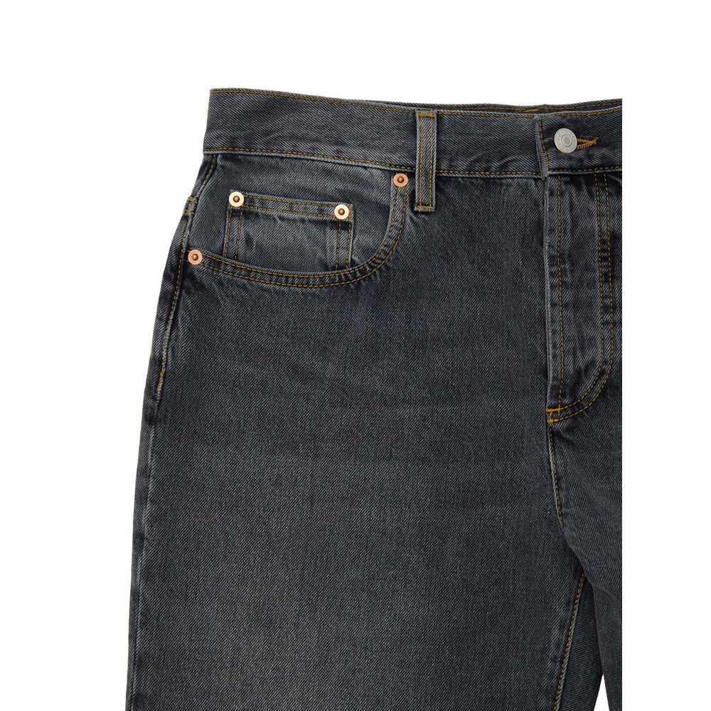 Gucci Gray Cotton Relaxed Fit Jeans