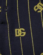 Dolce & Gabbana Black Logo Jacquard Knitted Polo Shirt T-shirt