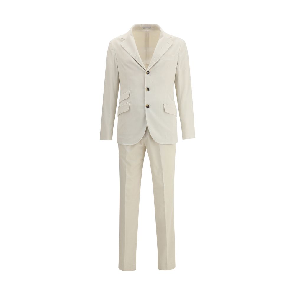 Brunello Cucinelli Beige Cotton Two-Piece Suit