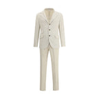 Brunello Cucinelli Beige Cotton Two-Piece Suit