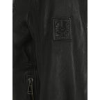Belstaff Black Lamb Ovis Aries Aries Leather Jacket
