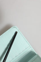 Dolce & Gabbana Mint Green Leather Bifold Continental Clutch Wallet
