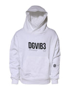 Dolce & Gabbana White DG Vib3 Hooded Men Sweatshirt Sweater