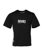 Dolce & Gabbana Black DG Vib3 Print Cotton Crew Neck T-shirt