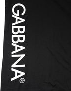 Dolce & Gabbana Black Logo Print Cotton Men Crew Neck T-shirt