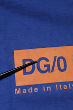 Dolce & Gabbana Blue Logo Graphic Cotton Crew Neck T-shirt