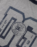 Dolce & Gabbana Gray DG Graphic Print Cotton Crewneck T-shirt