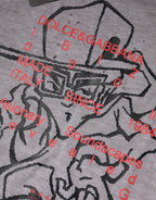 Dolce & Gabbana Gray Graphic Print Cotton Crew Neck T-shirt