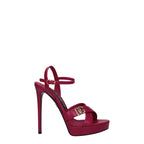 Dolce & Gabbana Pink Leather Platform Sandals