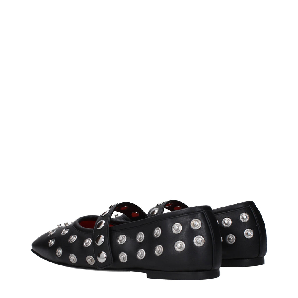Stella McCartney Black Leather Ballet Flats